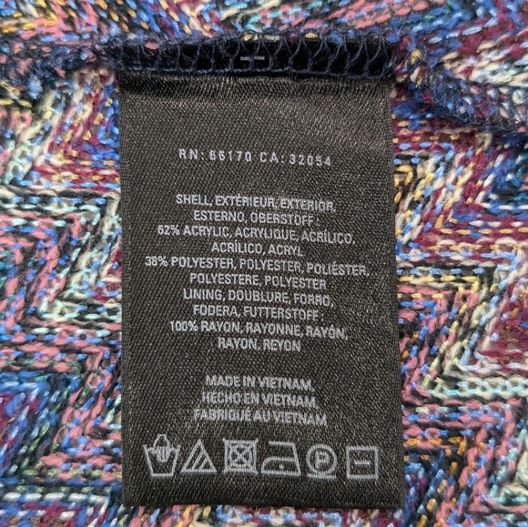 Maeve By Anthropologie Westwater Knit Tank Dress Blue Zigzag Pattern V-Neck XS - Picture 10 of 12